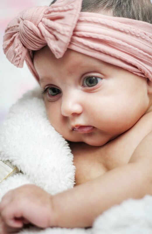 Baby in pink headband